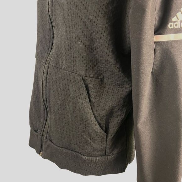 Adidas Squad Bomber Black Full Zip Jacket Women’s Large Climalite Athletic - Picture 13 of 15